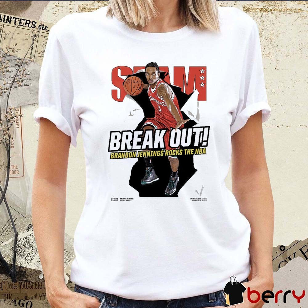 SLAM Hardwood Classics Cover – Milwaukee Bucks Brandon Jennings Rocks The NBA Break Out t-shirt