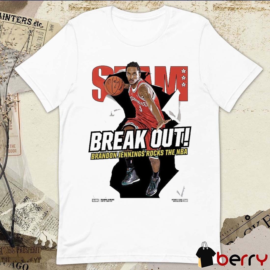 SLAM Hardwood Classics Cover – Milwaukee Bucks Brandon Jennings Rocks The NBA Break Out t-shirt