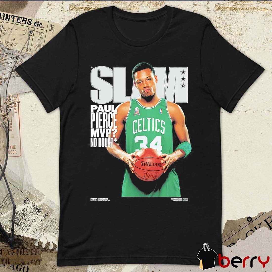 SLAM Hardwood Classics Cover Paul Pierce MVP No Doubt Boston Celtics NBA t-shirt