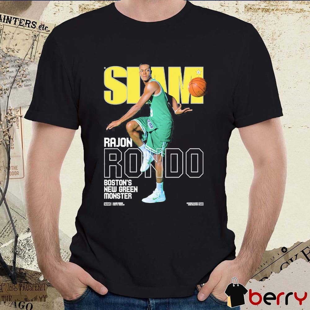 SLAM Hardwood Classics Cover Rajon Rondo Boston’s New Green Monster Boston Celtics NBA t-shirt