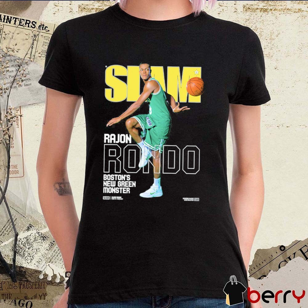 SLAM Hardwood Classics Cover Rajon Rondo Boston’s New Green Monster Boston Celtics NBA t-shirt