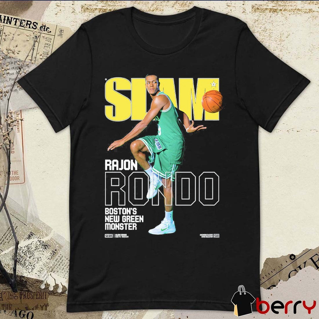 SLAM Hardwood Classics Cover Rajon Rondo Boston’s New Green Monster Boston Celtics NBA t-shirt