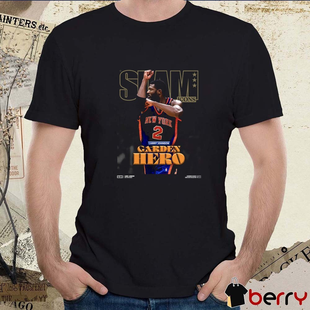 SLAM Icons Hardwood Classics Larry Johnson Garden Hero New York Knicks t-shirt