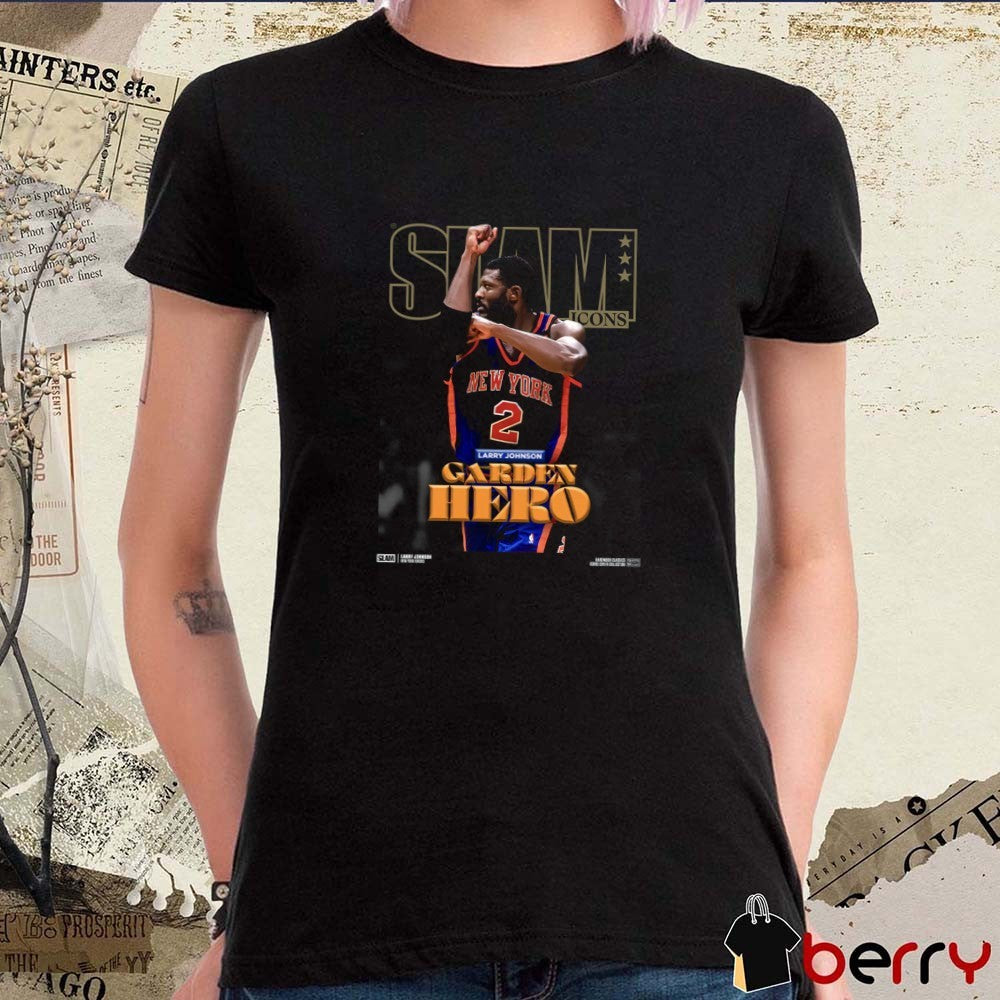 SLAM Icons Hardwood Classics Larry Johnson Garden Hero New York Knicks t-shirt