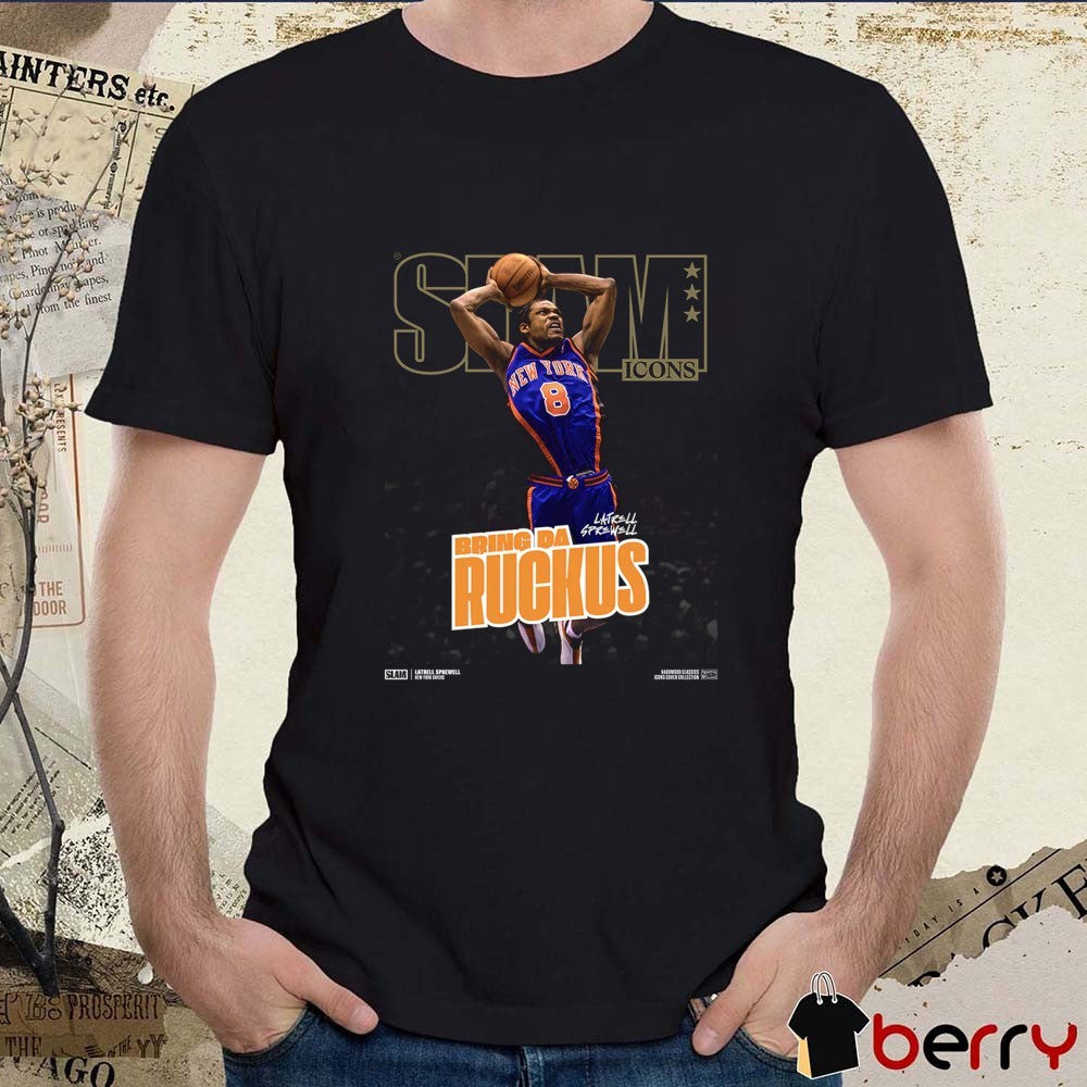 SLAM Icons Hardwood Classics Latrell Sprewell Bring Da Ruckus New York Knicks t-shirt
