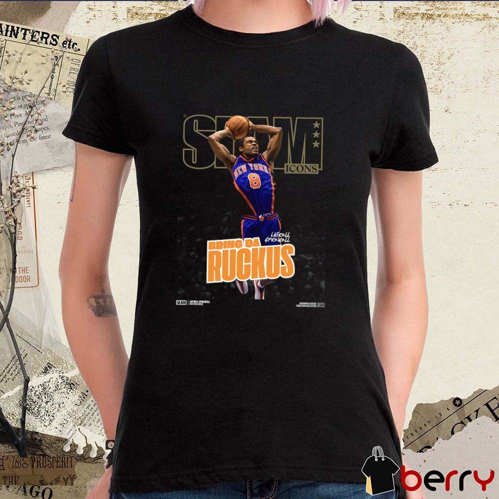 SLAM Icons Hardwood Classics Latrell Sprewell Bring Da Ruckus New York Knicks t-shirt