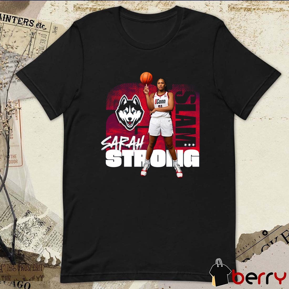 SLAM Sarah Strong 21 UConn Huskies Basketball Signature Remix t-shirt