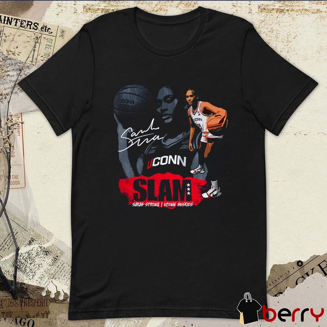 SLAM Sarah Strong UConn Huskies Basketball Signature Remix t-shirt