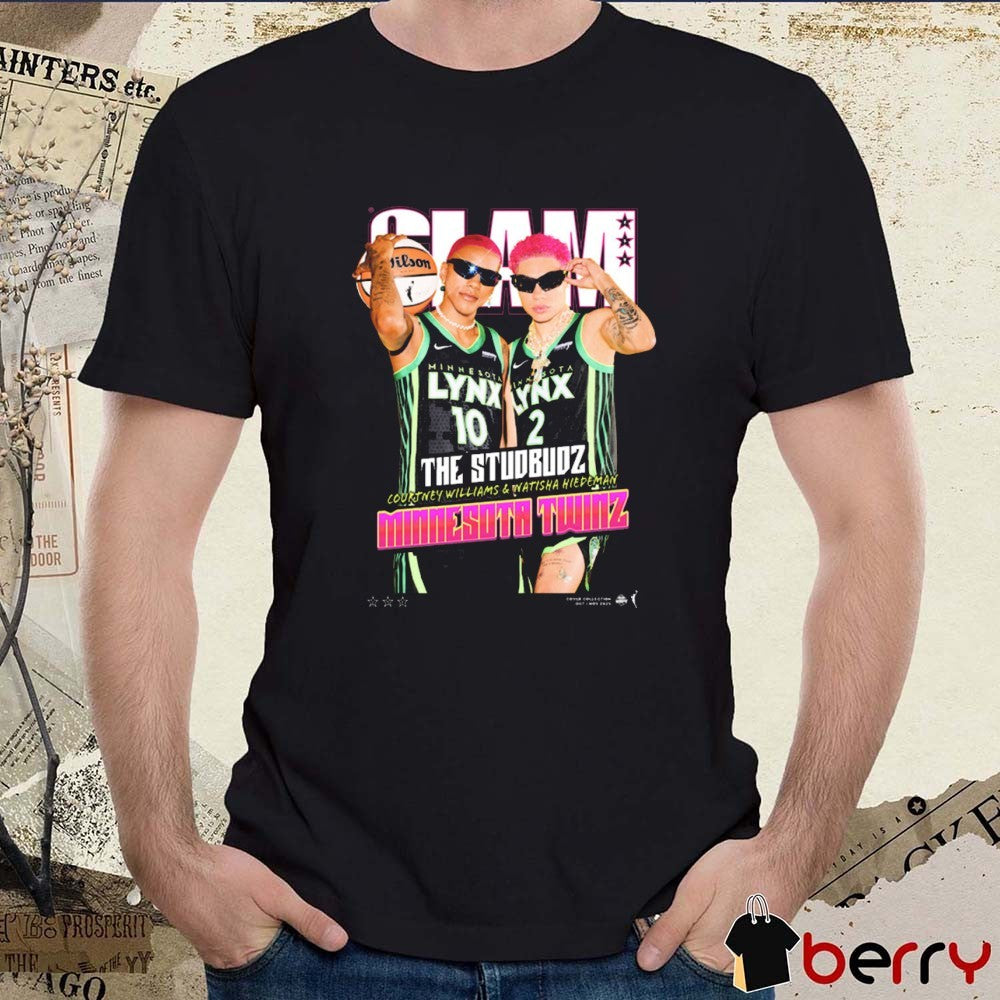 SLAM The Studbudz Courtney Williams and Natisha Hiedeman Minnesota Twins WNBA 2025 t-shirt