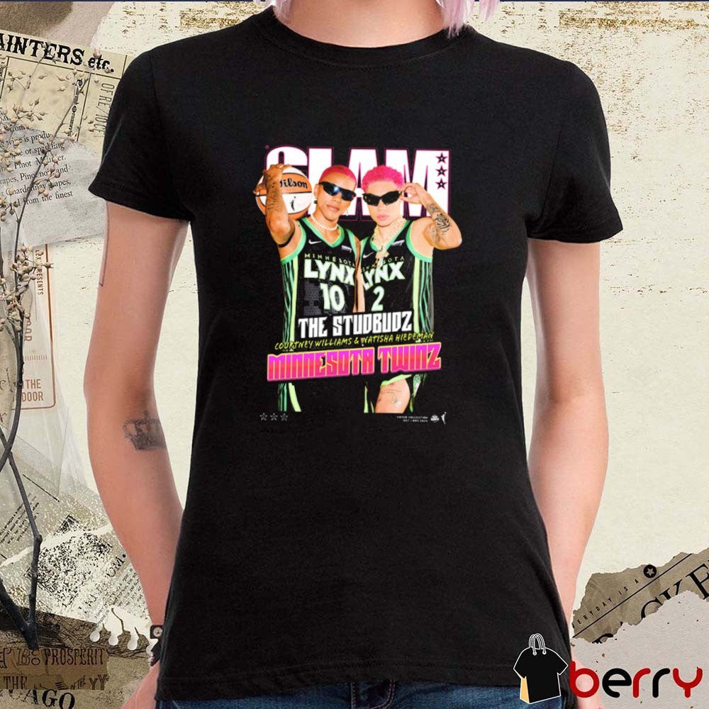 SLAM The Studbudz Courtney Williams and Natisha Hiedeman Minnesota Twins WNBA 2025 t-shirt