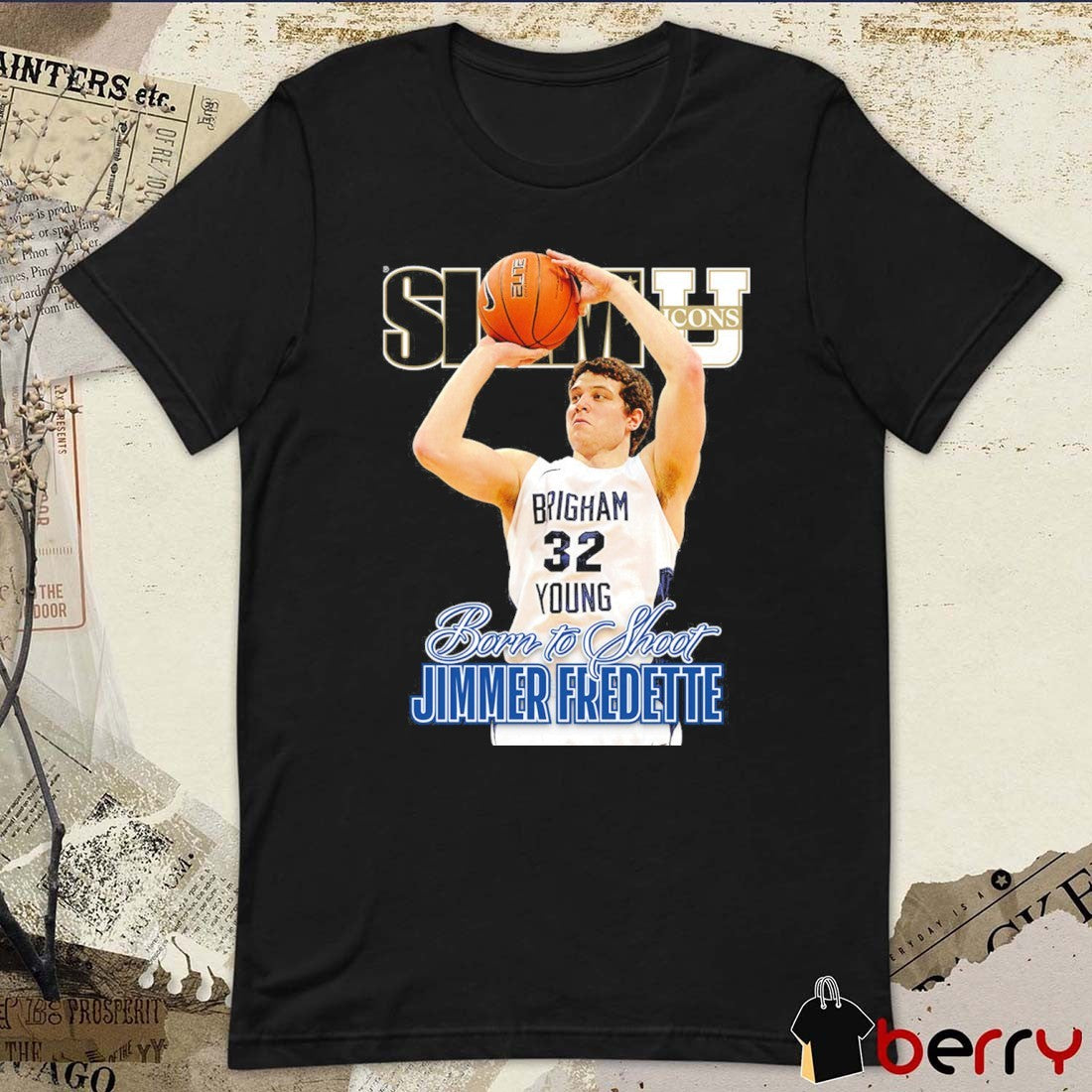 SLAM U Icons Born To Shoot Jimmer Fredette Brigham Young Basketball t-shirt