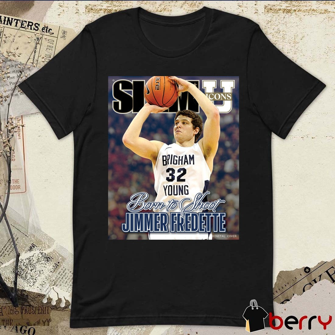 SLAM U Magazine Born To Shoot Jimmer Fredette Brigham Young Poster t-shirt