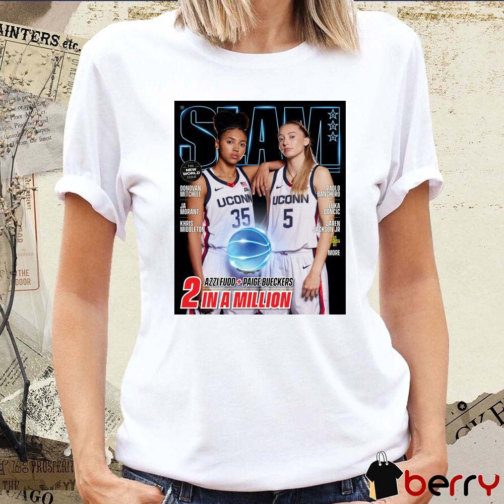 SLAM magazine UConn Huskies basketball players Paige Bueckers and Azzi Fudd 2 In A Million Poster t-shirt