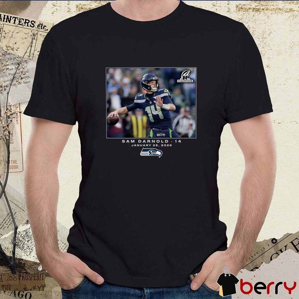 Sam Darnold Seattle Seahawks NFL Flash Features Week 21 January 25 2026 t-shirt
