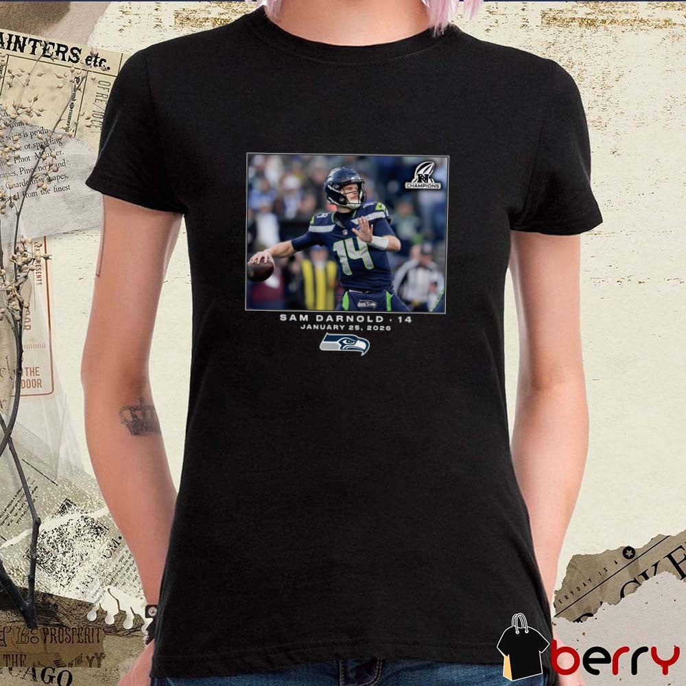 Sam Darnold Seattle Seahawks NFL Flash Features Week 21 January 25 2026 t-shirt