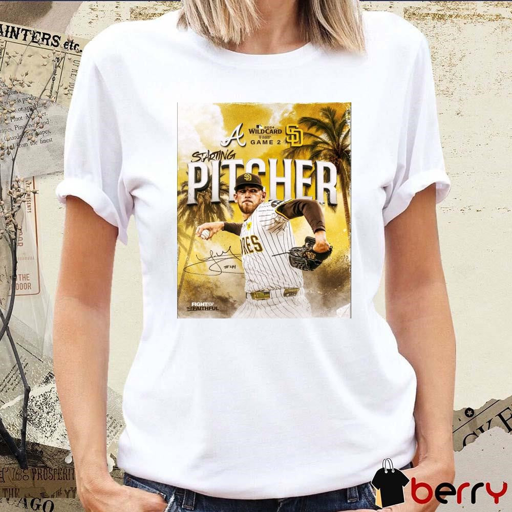 San Diego Padres Atlanta Braves MLB Wild Card Game 2 Starting Pitcher Signature Poster 2024 t-shirt