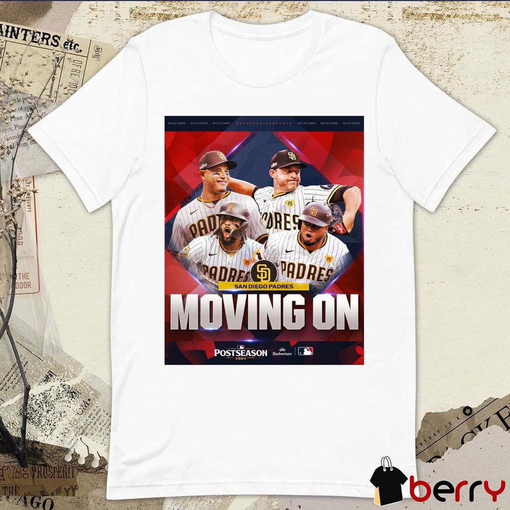 San Diego Padres Moving On MLB Wild Card Postseason Poster 2024 t-shirt