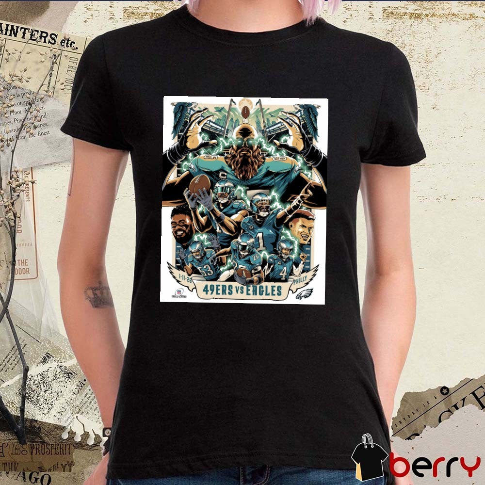 San Francisco 49ers defeated Philadelphia Eagles 2025 NFC Wild Card Lincoln Financial Field Poster t-shirt