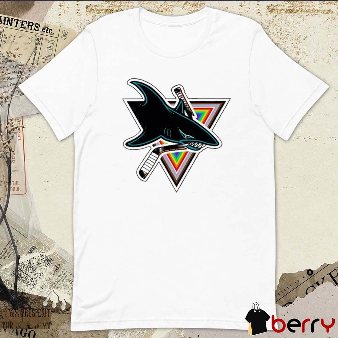 San Jose Sharks Alternative Patches Pride Night 2026 Logo t-shirt