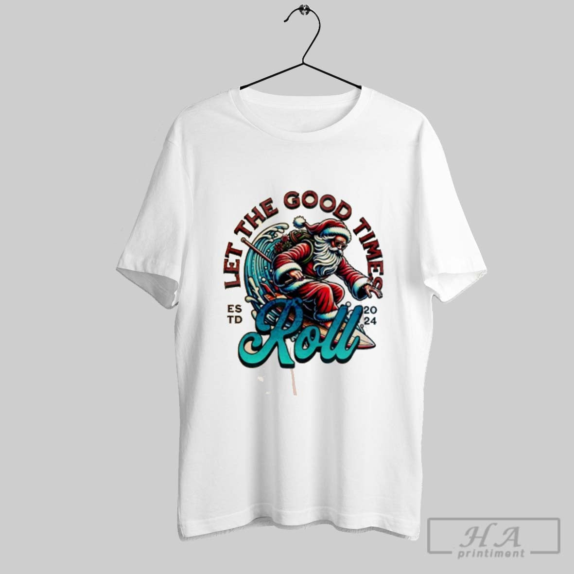 Official Santa Surfing Let The Good Time Est 2024 Roll