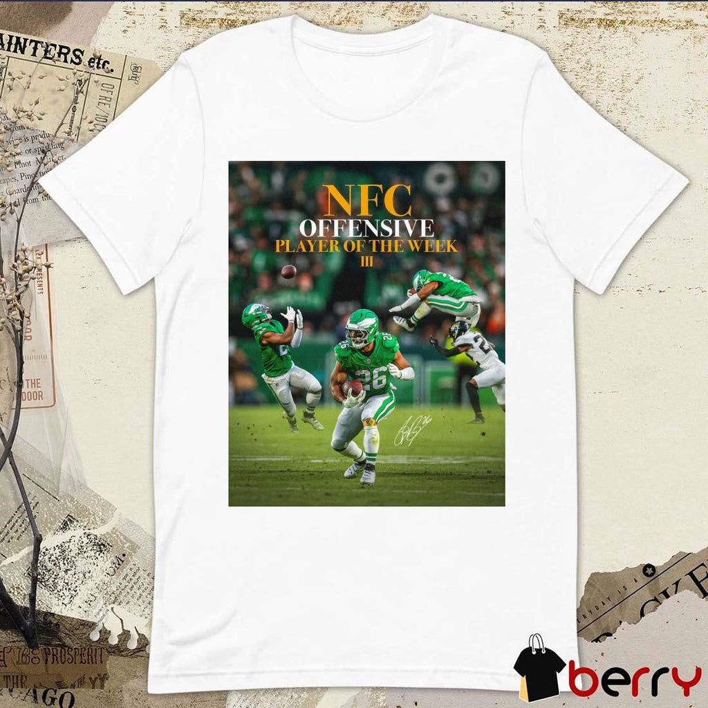 Saquon Barkley NFC Offensive Player of the Week for the third time this season Signature Poster t-shirt