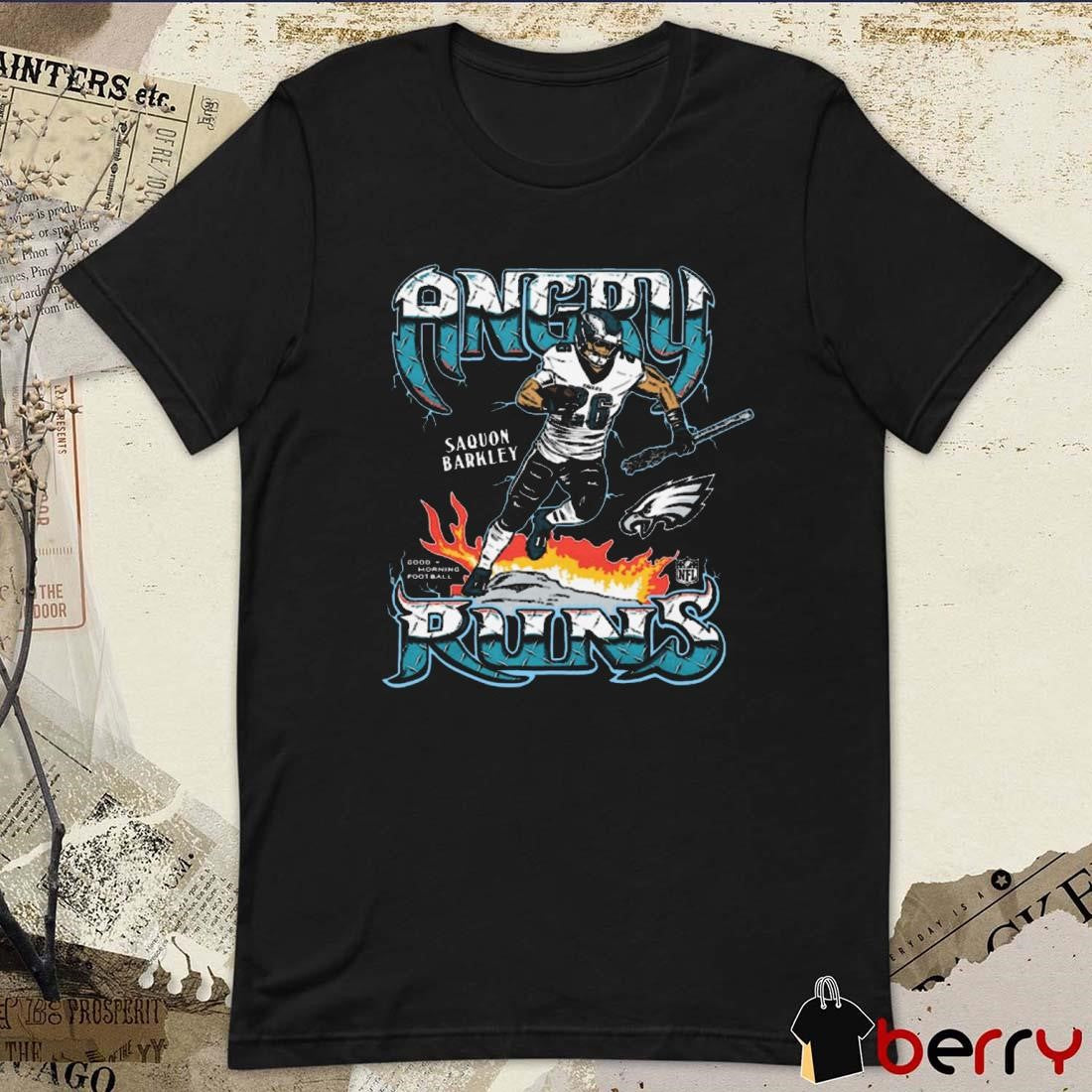 Saquon Barkley Philadelphia Eagles Angry Runs Player Graphic NFL t-shirt