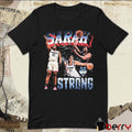 Sarah Strong UConn Huskies Big East Conference 90s Retro Painting Signature t-shirt