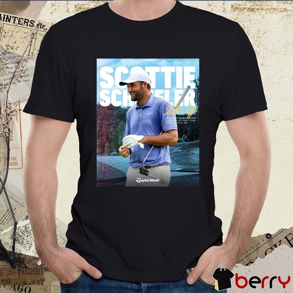 Scottie Scheffler 2025 BMW Championship Caves Valley Golf Club in Owings Mills, Maryland Signature Poster t-shirt