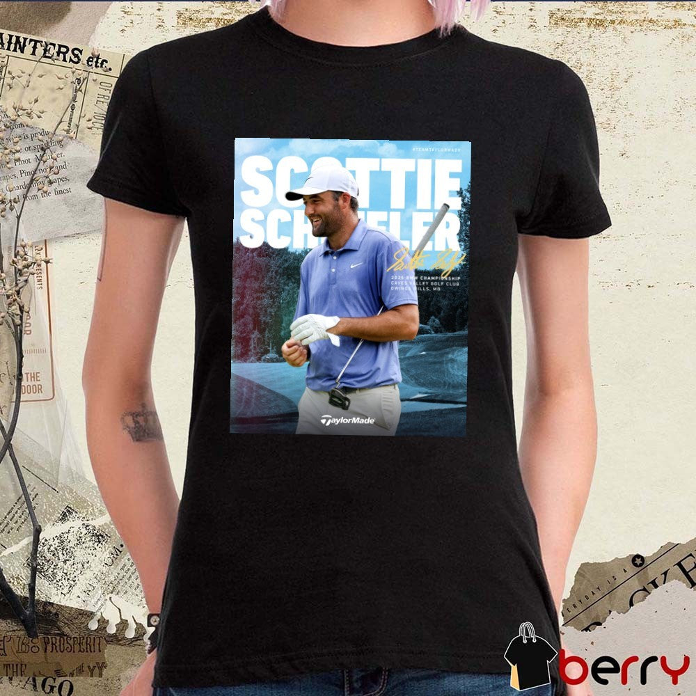 Scottie Scheffler 2025 BMW Championship Caves Valley Golf Club in Owings Mills, Maryland Signature Poster t-shirt