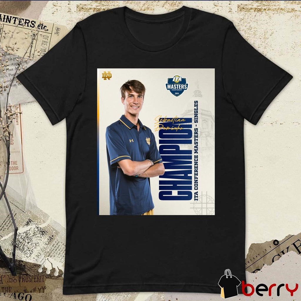 Sebastian Dominko 2024 ITA Conference Masters Champion Single Signature Poster t-shirt