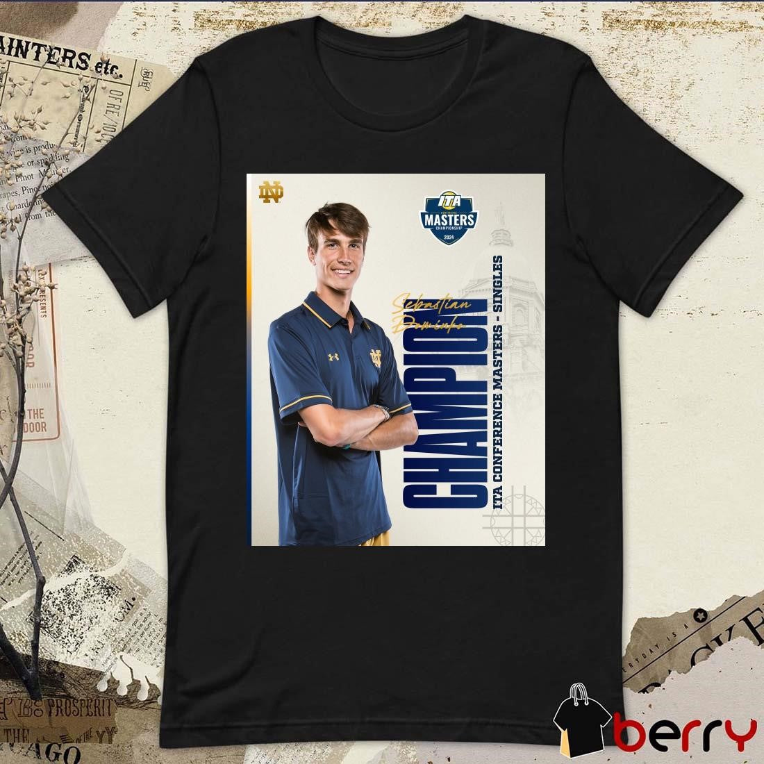 Sebastian Dominko 2024 ITA Conference Masters Champion Single Signature Poster t-shirt