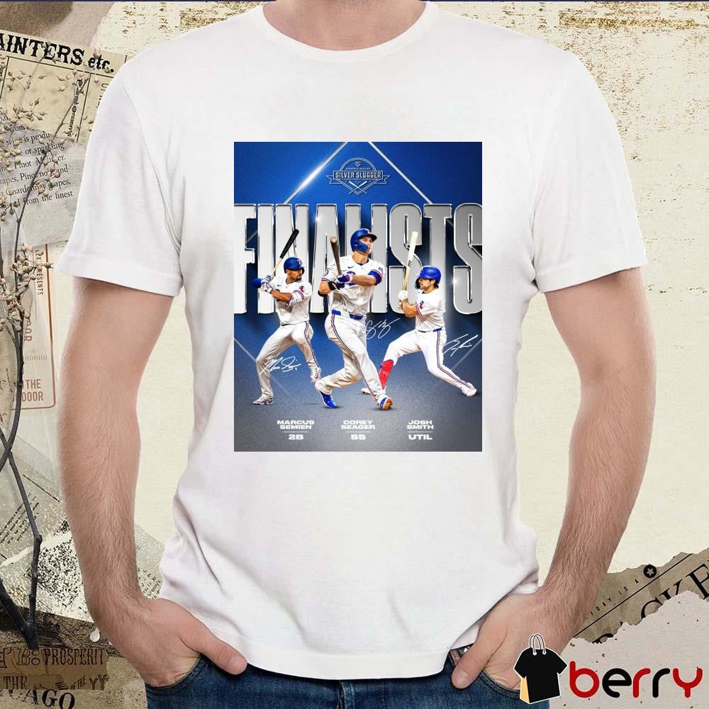 Semien Seager Smith Texas Rangers MLB 2024 Silver Slugger finalists Signatures Poster t-shirt
