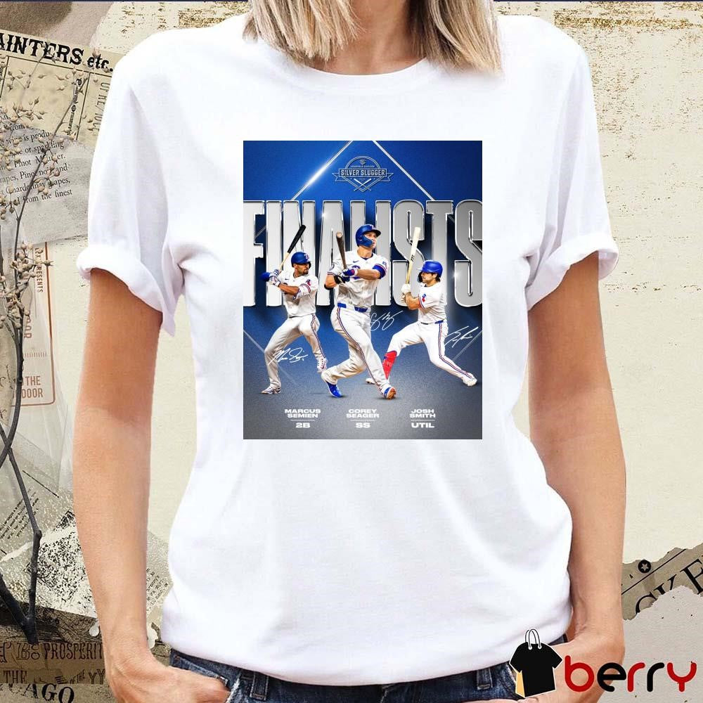 Semien Seager Smith Texas Rangers MLB 2024 Silver Slugger finalists Signatures Poster t-shirt