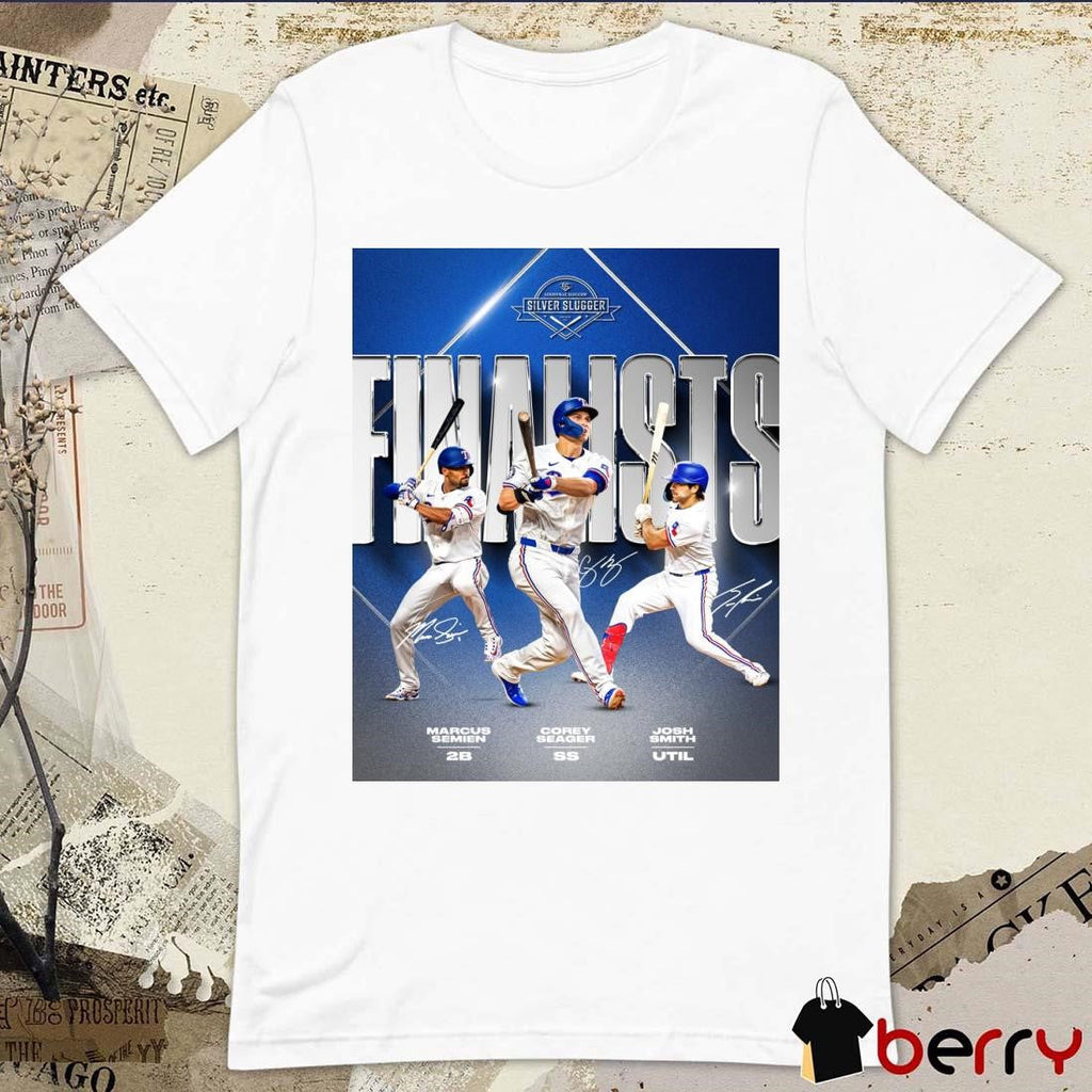 Semien Seager Smith Texas Rangers MLB 2024 Silver Slugger finalists Signatures Poster t-shirt