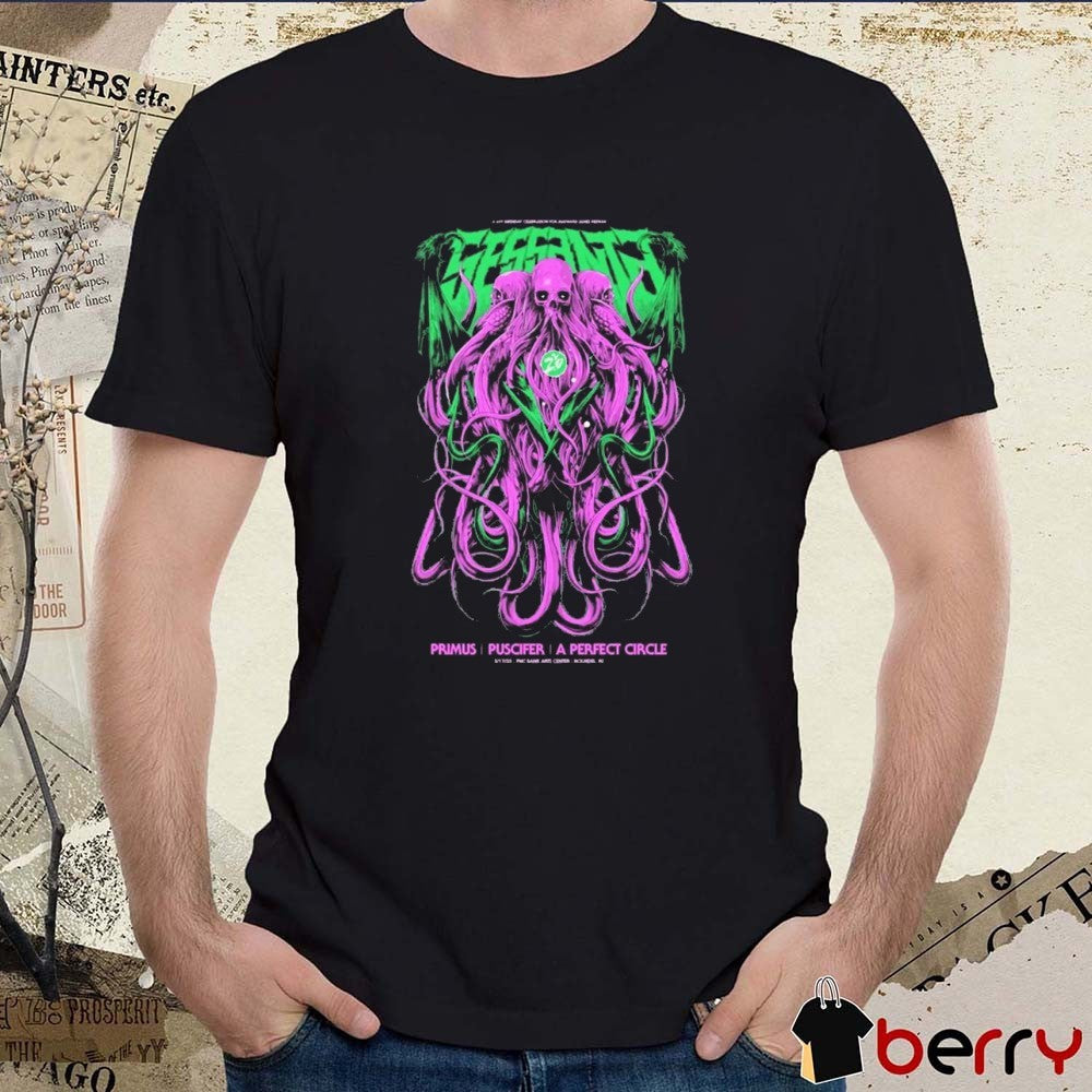 Sessanta Primus Puscifer A Perfect Circle Tour PNC Bank Arts Center Holmdel NJ May 17 2025 t-shirt