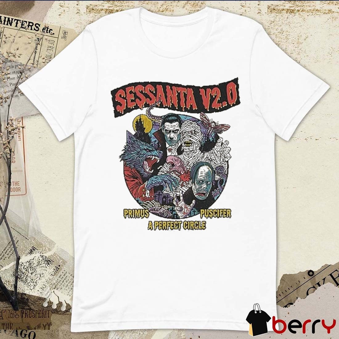 Sessanta V2.0 Primus Puscifer A Perfect Circle May 14 2025 SNHU Arena Manchester NH t-shirt