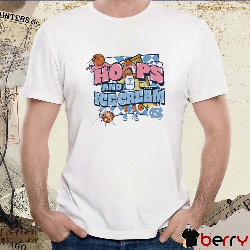 Seth Trimble Hoops and Ice Cream North Carolina Tar Heels Basketball Signature t-shirt