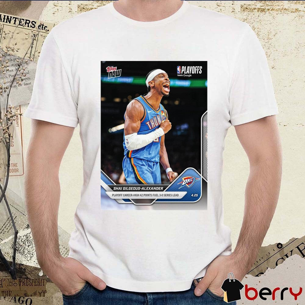Shai Gilgeous-Alexander OKC 2025-26 NBA Topps NOW Poster t-shirt