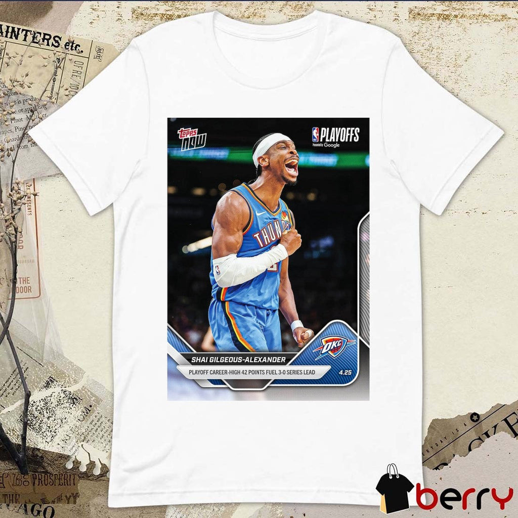 Shai Gilgeous-Alexander OKC 2025-26 NBA Topps NOW Poster t-shirt