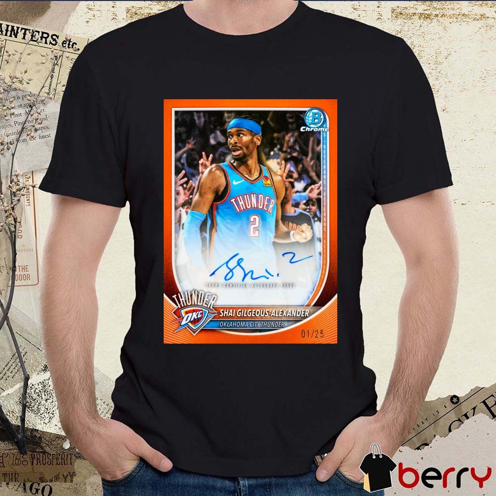 Shai Gilgeous-Alexander Oklahoma City Thunder 2026 Bowman Basketball Signature t-shirt