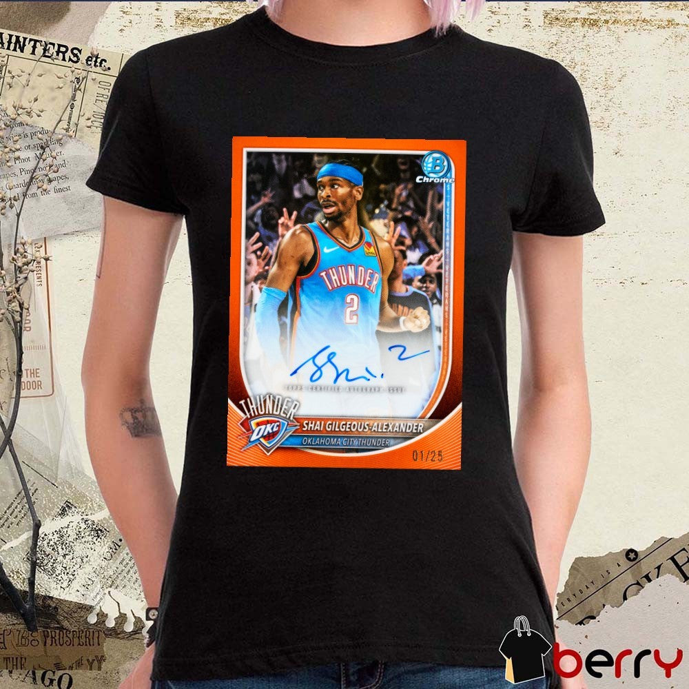 Shai Gilgeous-Alexander Oklahoma City Thunder 2026 Bowman Basketball Signature t-shirt