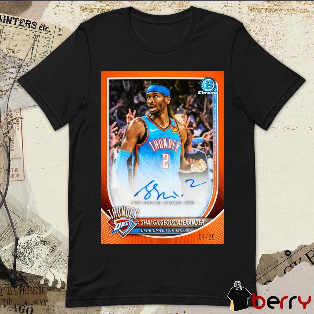 Shai Gilgeous-Alexander Oklahoma City Thunder 2026 Bowman Basketball Signature t-shirt