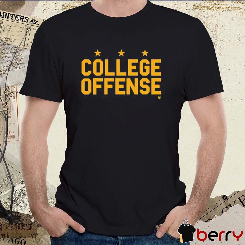 Shane Peacher Wearing College Offense t-shirt