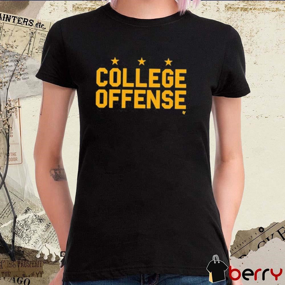 Shane Peacher Wearing College Offense t-shirt