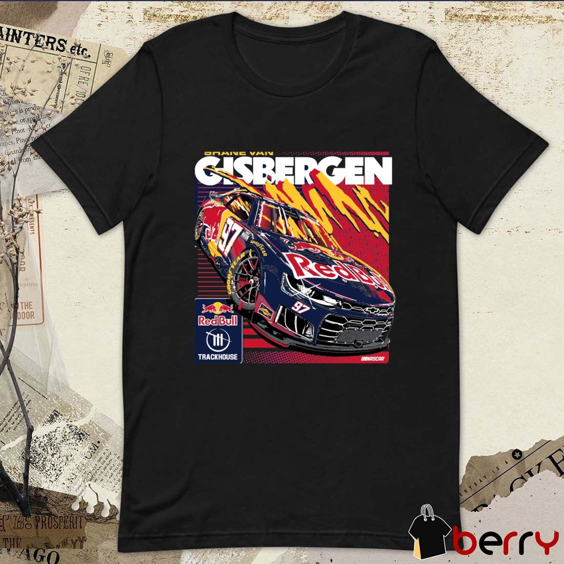Shane van Gisbergen 97 Red Bull Trackhouse Theme NASCAR t-shirt