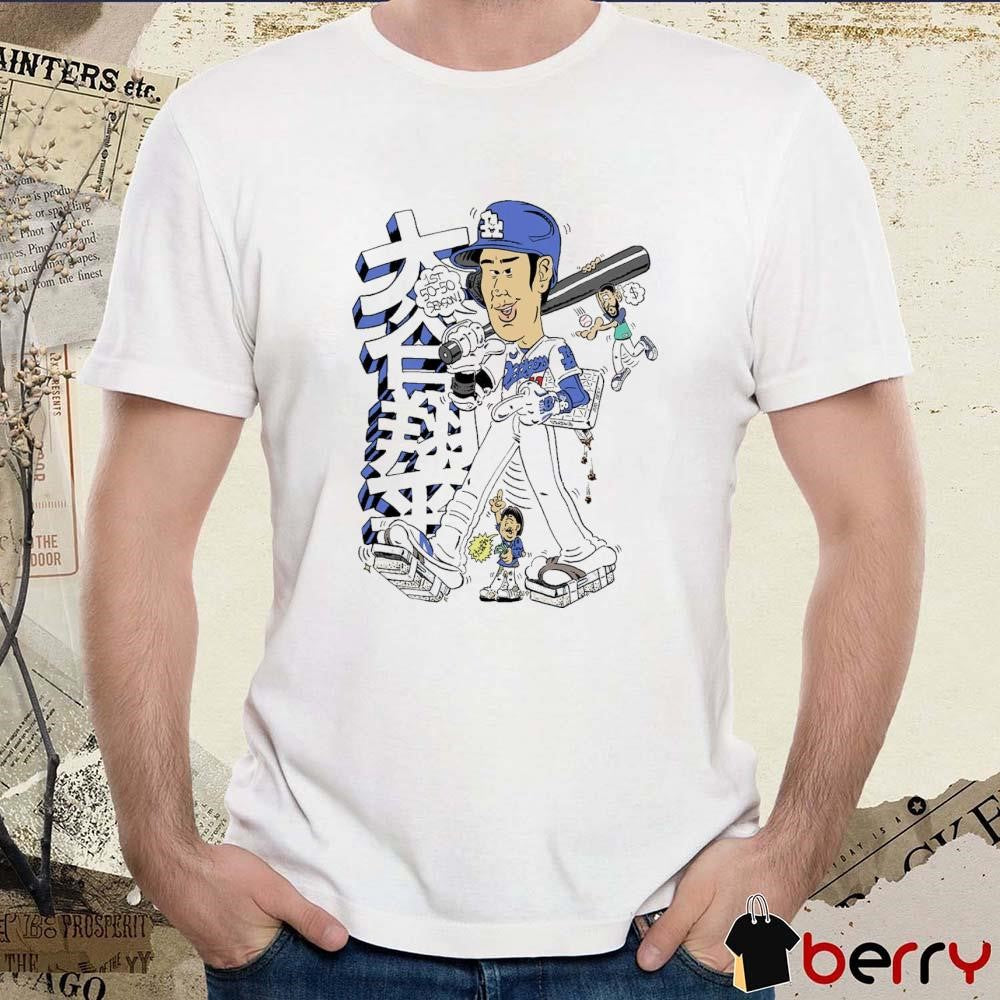Shohei Ohtani Los Angeles Dodgers 1st 50-50 Season Caricature t-shirt