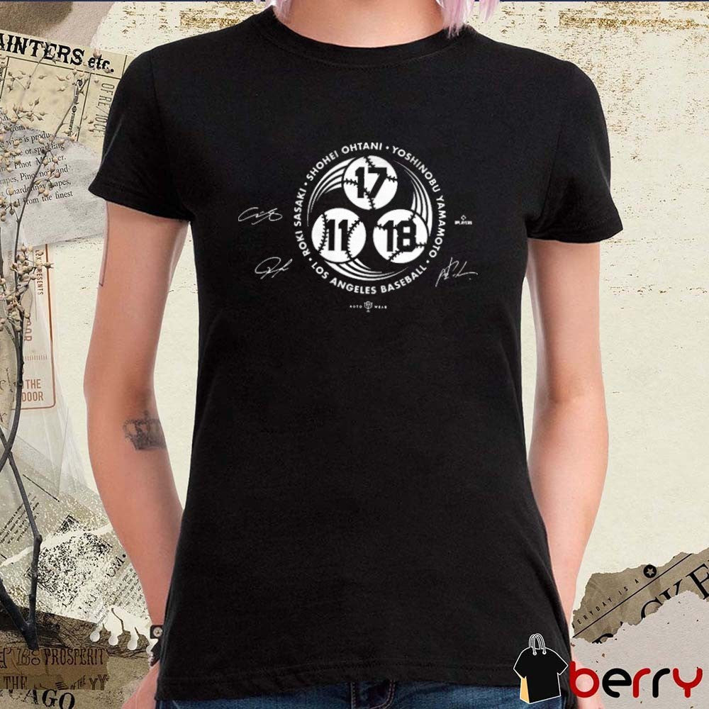 Shohei Ohtani Yoshinobu Yamamoto Roki Sasaki Los Angeles Dodgers MLB Signatures t-shirt