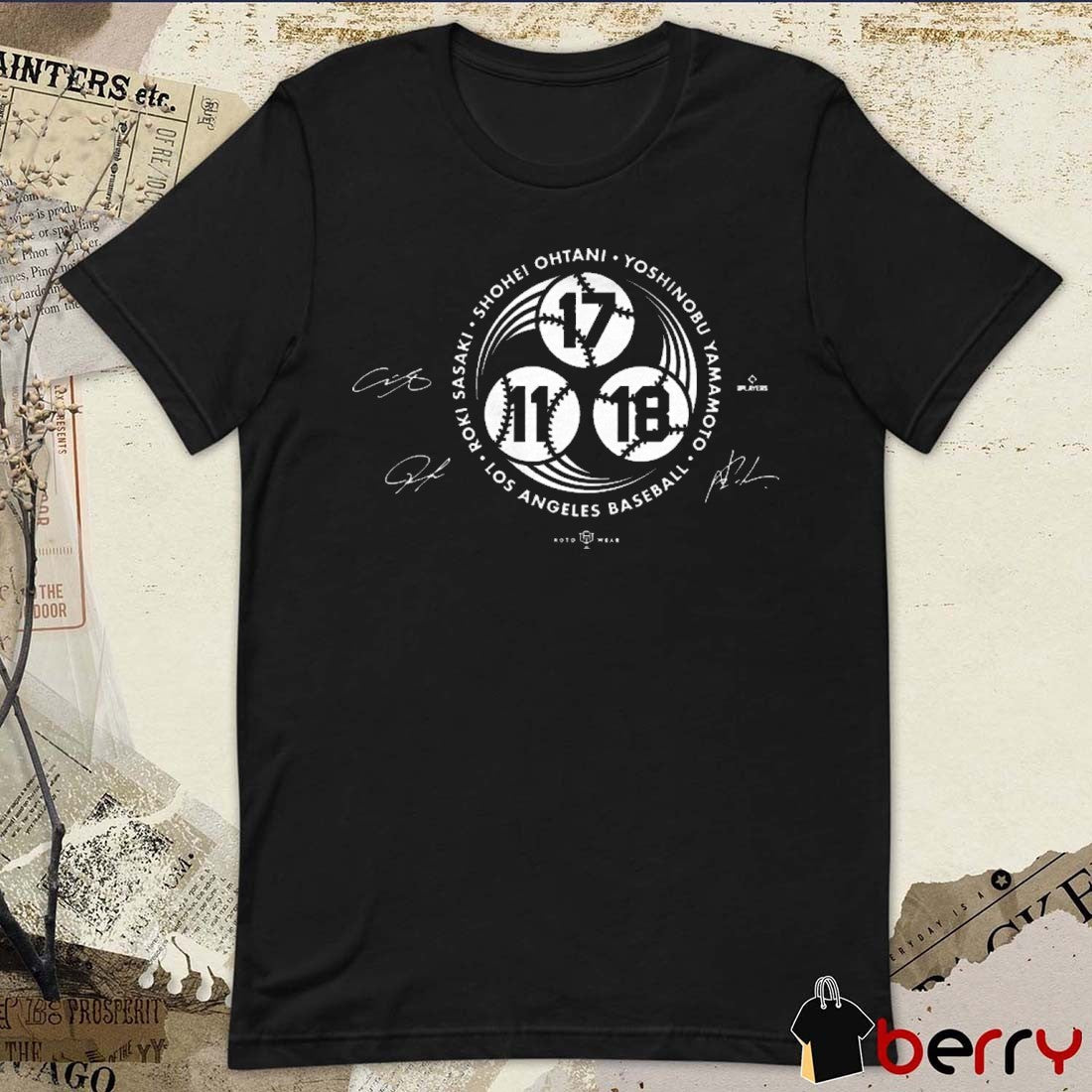 Shohei Ohtani Yoshinobu Yamamoto Roki Sasaki Los Angeles Dodgers MLB Signatures t-shirt