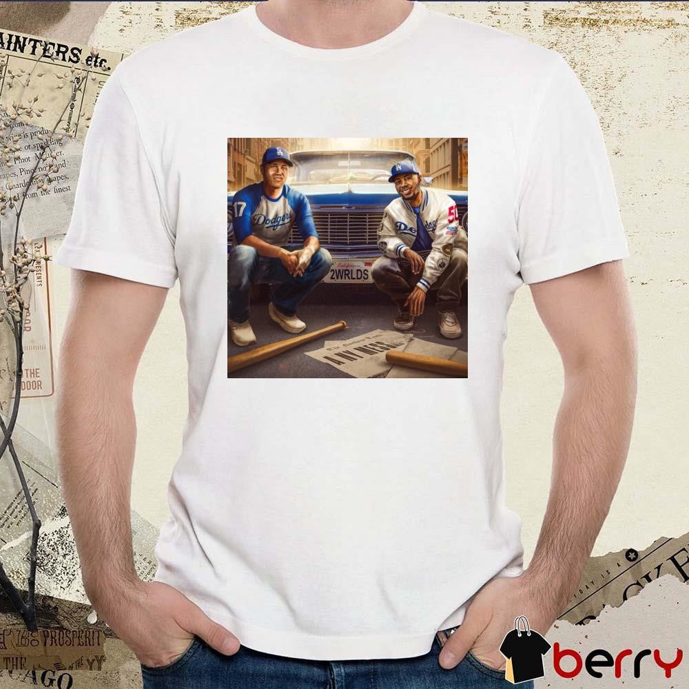 Shohei Ohtani and Mookie Betts Dodgers Are 1 Win Away From Becoming World Series Champs Poster t-shirt