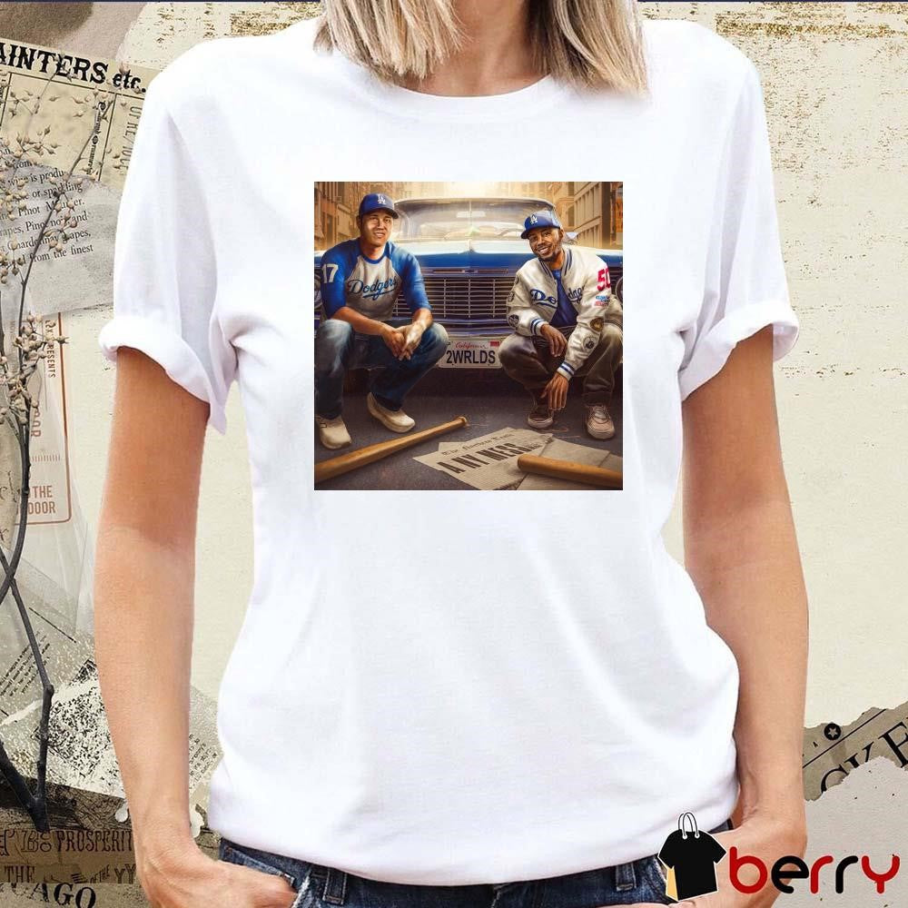 Shohei Ohtani and Mookie Betts Dodgers Are 1 Win Away From Becoming World Series Champs Poster t-shirt